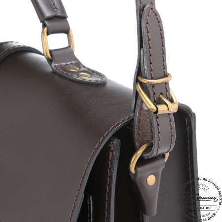 Мужской кожаный портфель "Премьер" (тёмно-коричневый)